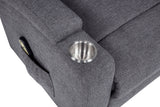 Louie Chenille Upholstered Power Lift Massage Chair Grey