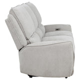 Sylmar Chenille Upholstered Power Reclining Sofa Dove Grey
