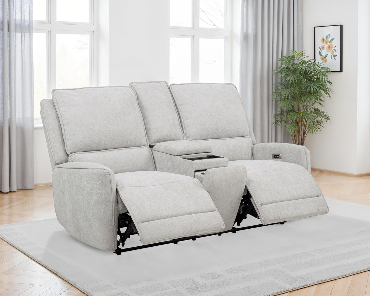 Sylmar Chenille Power Reclining Loveseat, Dove Grey