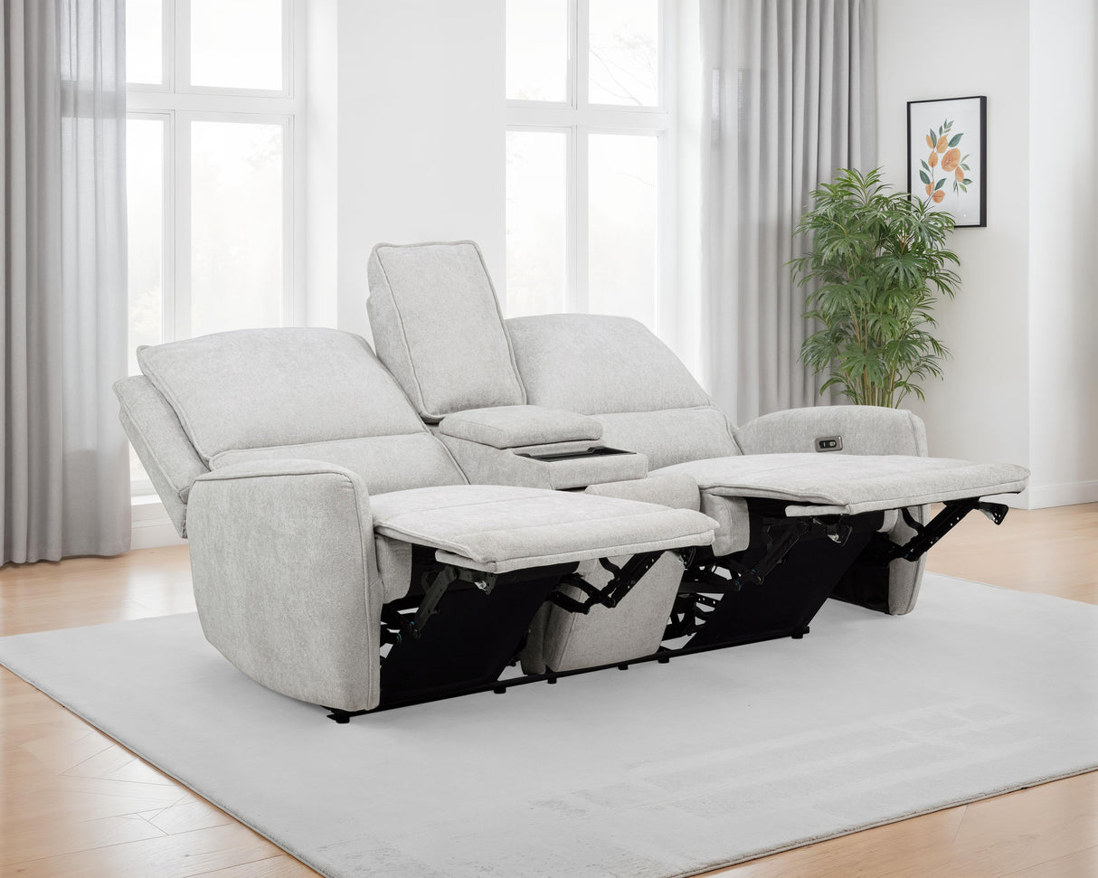 Sylmar Chenille Power Reclining Loveseat, Dove Grey