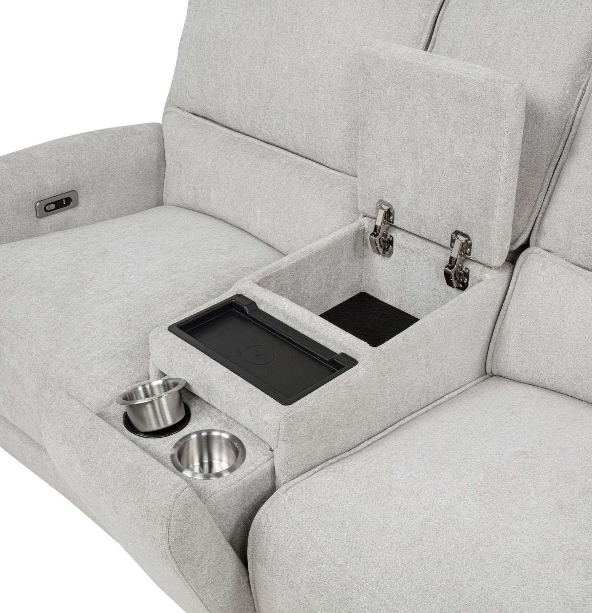 Sylmar Chenille Power Reclining Loveseat, Dove Grey