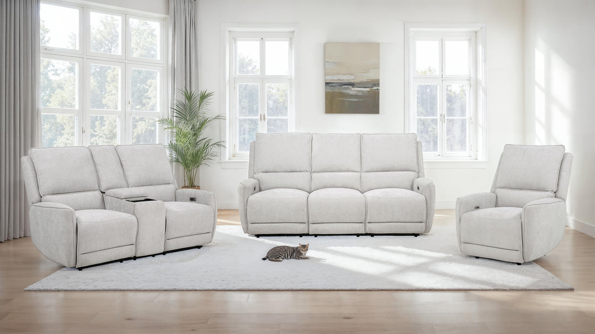 Sylmar Chenille Power Recliner in Dove Grey