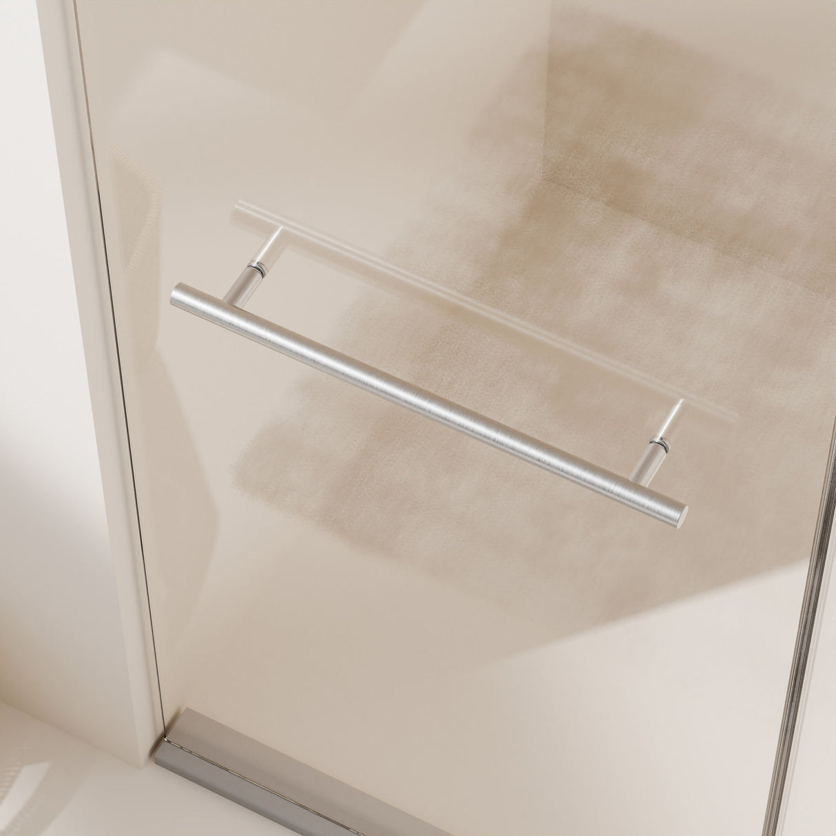 Frameless Single Sliding Shower Doors With Towel Rail & Handle