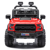 Kids Electric Ride On Car With Remote Control, LEd Lights, Music Player, Swing Function, 4 Wheel Shock Absorption - Red