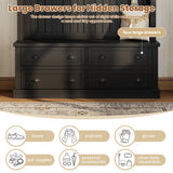 Hall Tree With 4 Drawers, Coat Rack With 6 Hooks