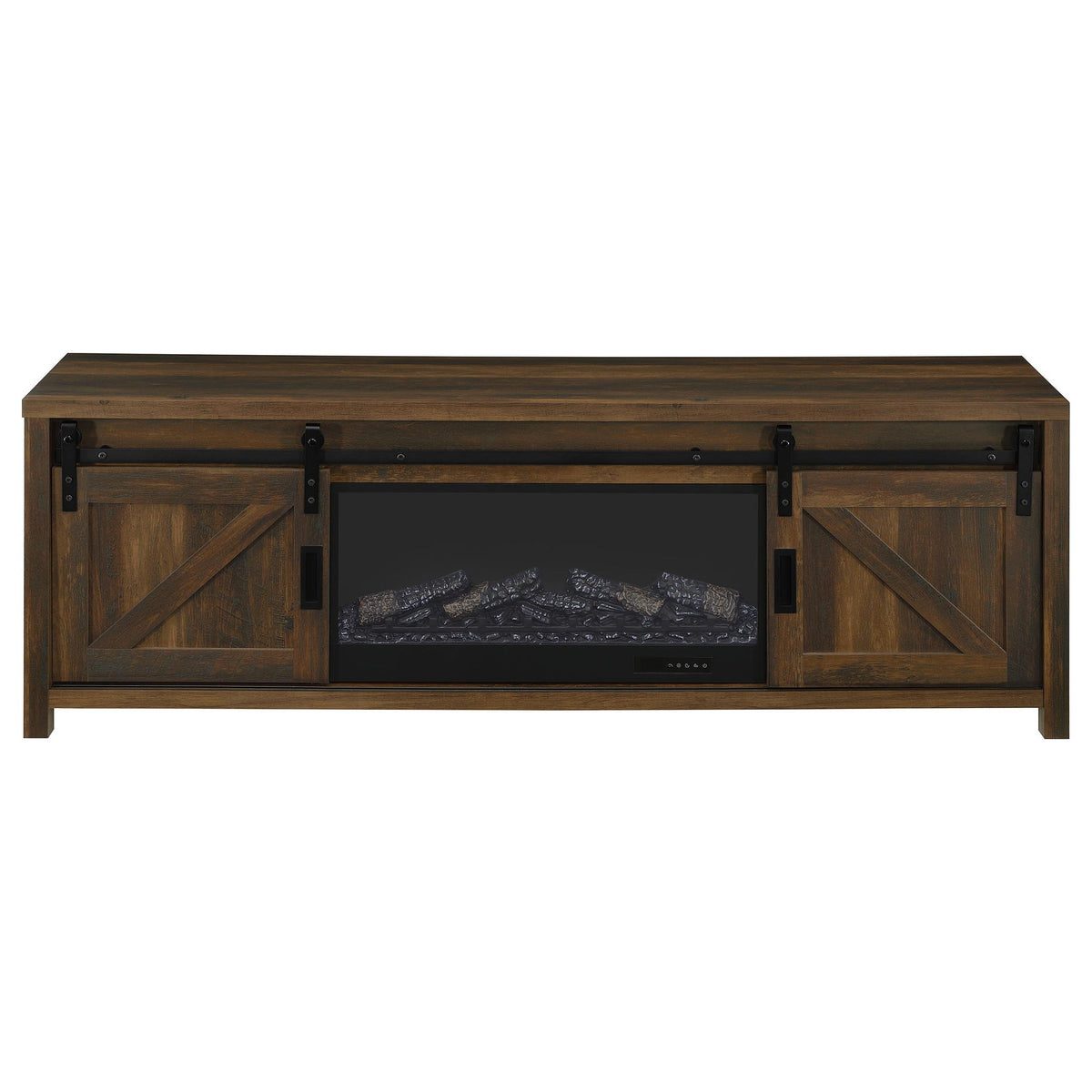 Clover - Fireplace TV Stand - Brown