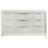 9 Drawer Dresser Cabinet With Picture Framed Fronts - White