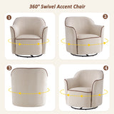 360° Swivel Accent Chair With Flared Arms