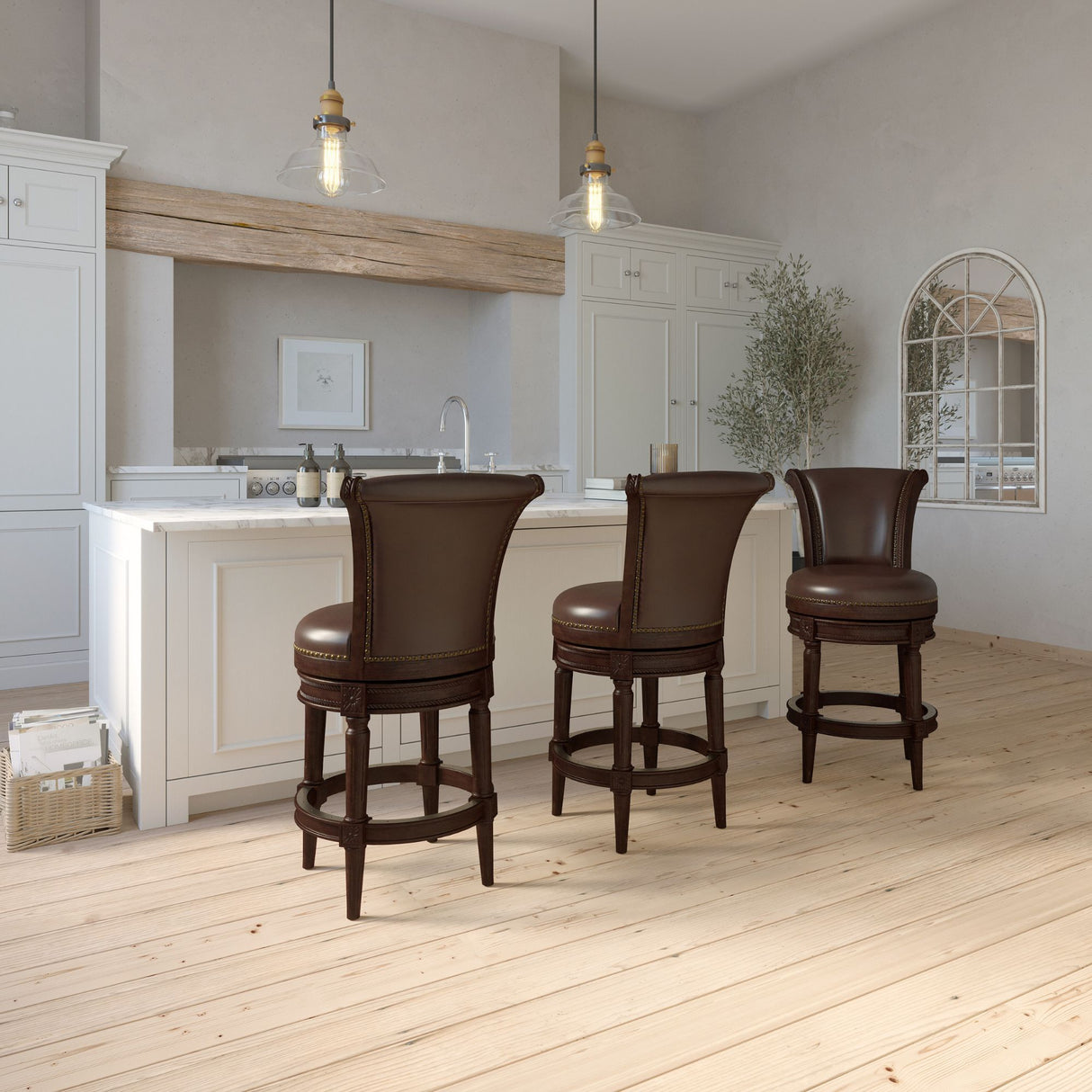 Swivel Barstool With High-Back