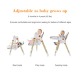 Convertible Baby High Chair To Rocker With 5 Point Harness