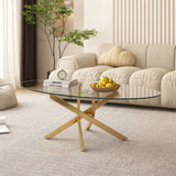 Oval Coffee Table For Living Room - Gold
