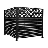 2 Panels Privacy Screen Outdoor Privacy Panels, Trash Can Enclosure, Air Conditioner Fence - Black