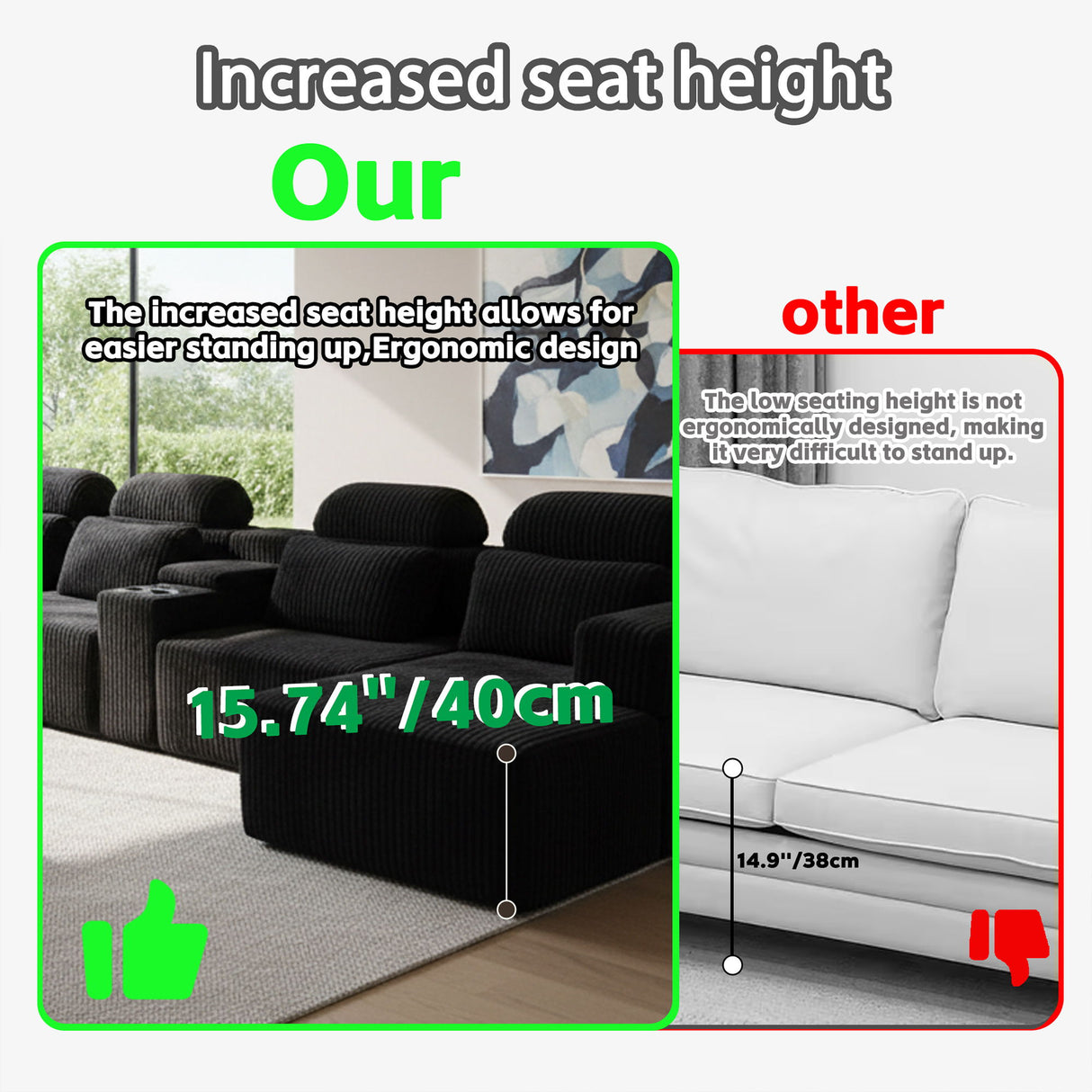 U-Shaped Sectional Sofa With Chaise Lounge And Cup Holders