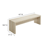 62 Inch Faux Travertine Long Bench with Sleek Modern Silhouette - Benches available at Alpine Outlets in Denver