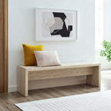 62 Inch Faux Travertine Long Bench with Sleek Modern Silhouette - Benches available at Alpine Outlets in Denver