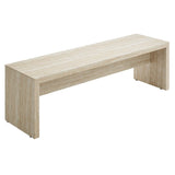 62 Inch Faux Travertine Long Bench with Sleek Modern Silhouette - Benches available at Alpine Outlets in Denver