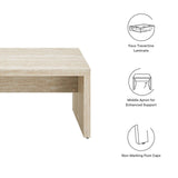 62 Inch Faux Travertine Long Bench with Sleek Modern Silhouette - Benches available at Alpine Outlets in Denver