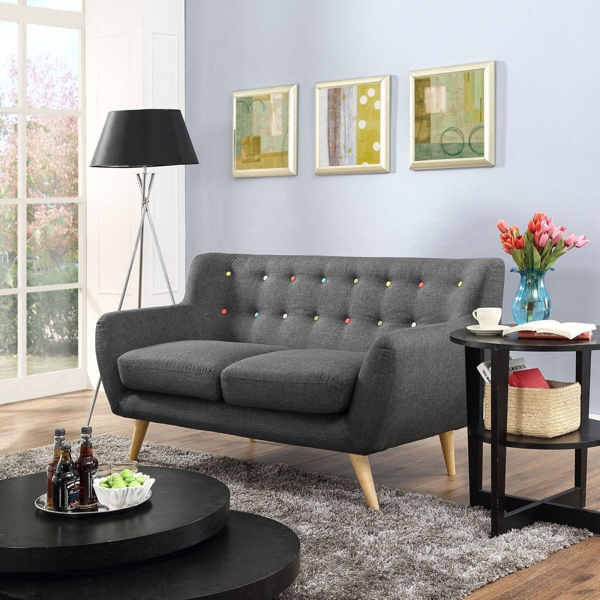 62 - Inch Remark Upholstered Fabric Loveseat - Loveseats available at Alpine Outlets in Denver