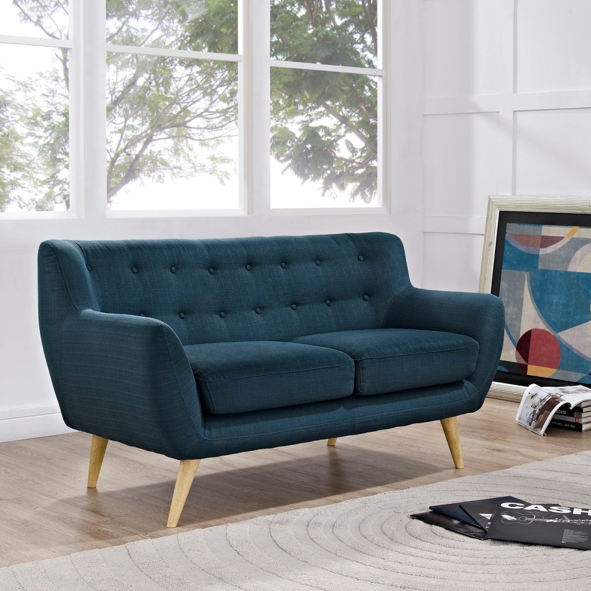 62 - Inch Remark Upholstered Fabric Loveseat - Loveseats available at Alpine Outlets in Denver