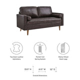 62 - Inch Valour Top - Grain Leather Loveseat - Loveseats available at Alpine Outlets in Denver