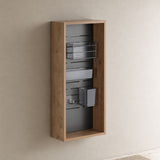 Wall Mounted Storage Cabinet With 4 Diy Accessories - Imitative Oak