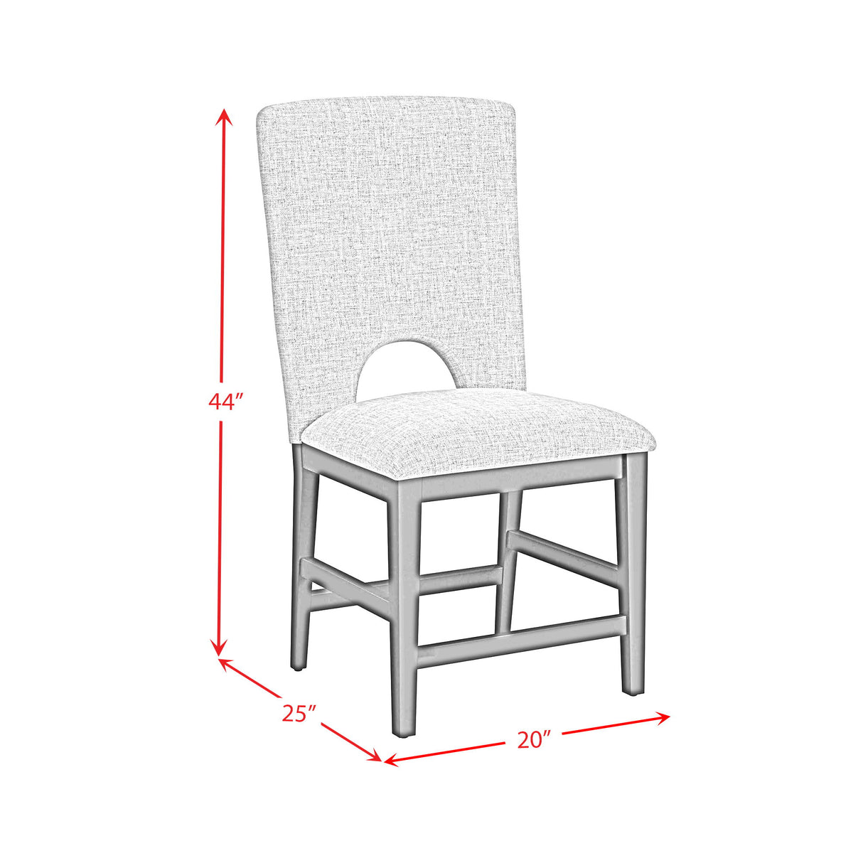 Oregon - Fabric Counter Side Chair (Set of 2) - Gray / Black