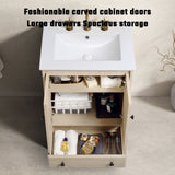 Bathroom Vanity With Basin, 1 Drawer Free Standing Storage - Brown