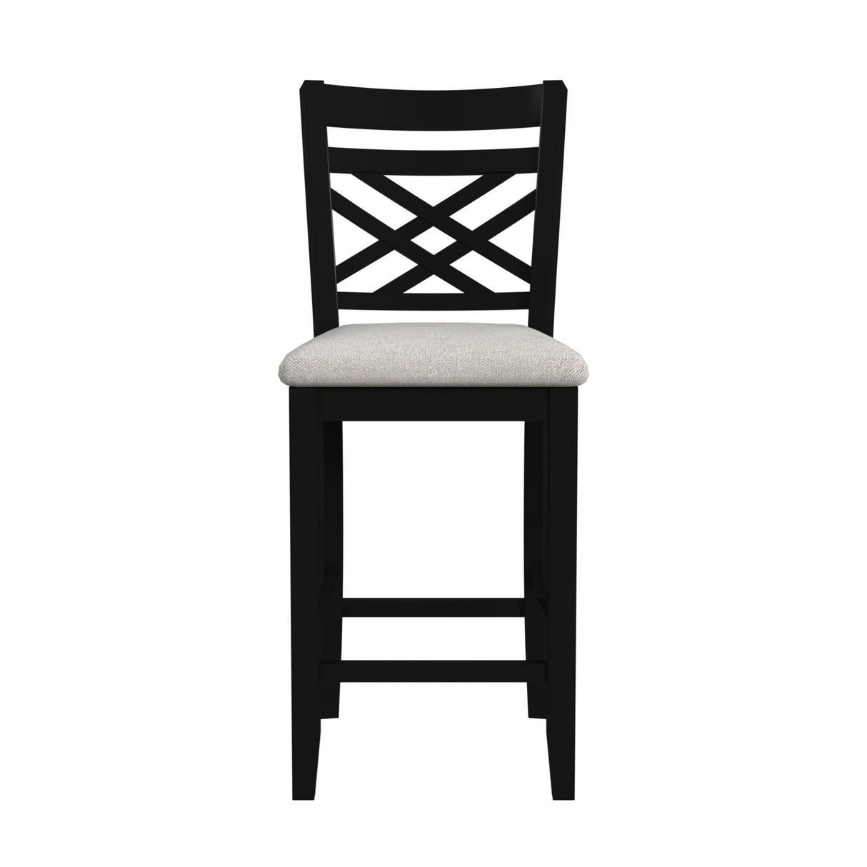 Brooks - 5 Piece Counter Set With Table And 4 Upholstered Seat & Wood Back Chairs - Medium Brown & Black