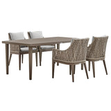 Grenada - 5 Piece Gray Aluminum Outdoor Dining Set With Gray Fabric
