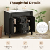 Bathroom Vanity With Top Sink, Cabinet With 2 Soft Closing Doors And Drawers