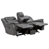 Carmen - Cool Motion Loveseat With Storage, With Reclining Function And Built In Storage - Gray