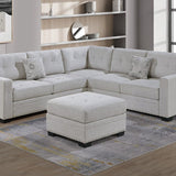 Casual Simple Tufted Sectional 4 Piece Set With USB Loveseat