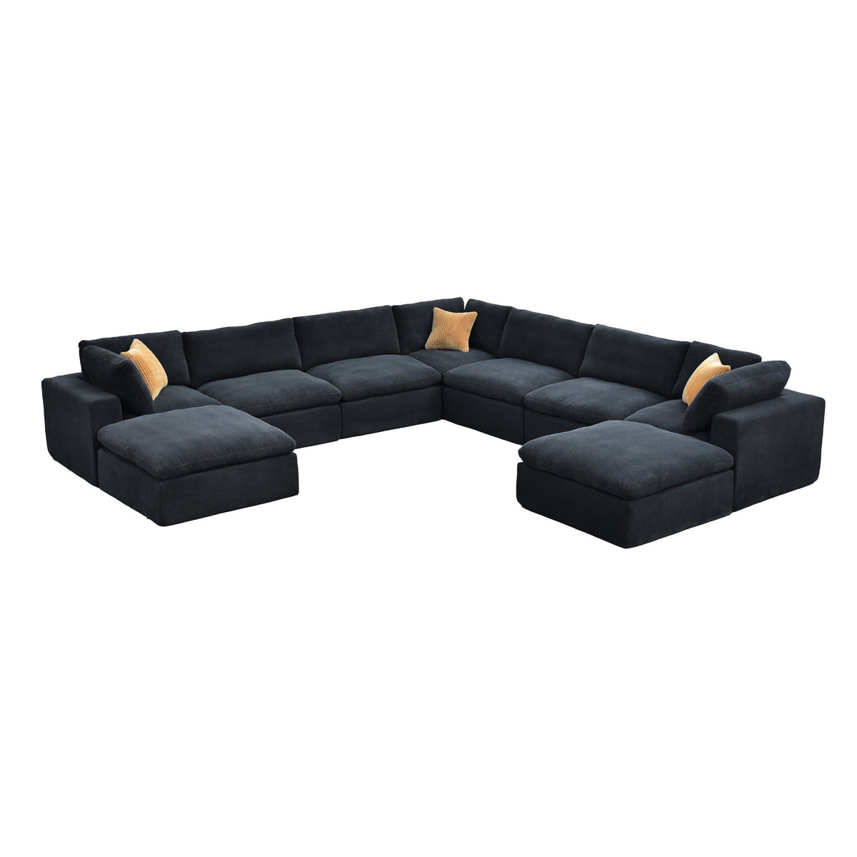 Custom Configuration Modular Sectional With Toss Pillows