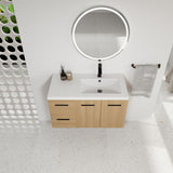 Wall Mounted Floating Bathroom Vanity With Sink, Door & Drawers Modular Cabinet