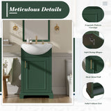 20" Bathroom Vanity With Bulged Sink, Freestanding Single Vanity Set, Soft Close Door
