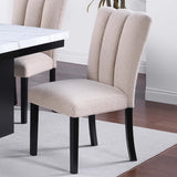 2 Tone Dining Table Set With Upholstered Side Chairs