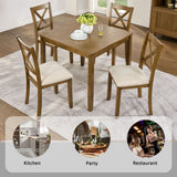 5 Piece Counter Height Dining Table Set With 4 Chairs