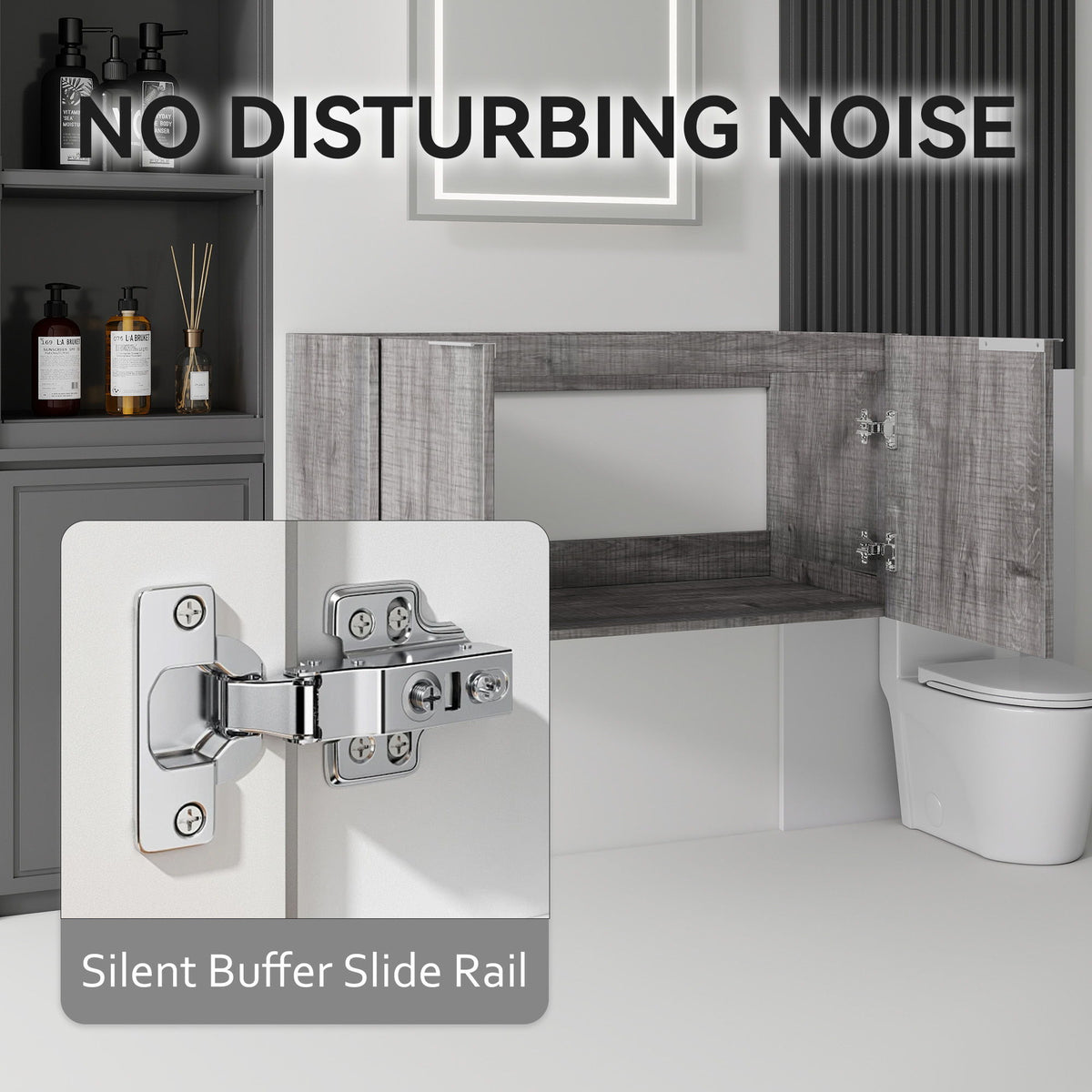 Floating Bathroom Vanity Cabinet With Soft Close Double Doors, Spacious Interior Storage, Wall Mounted, Cabinet Only
