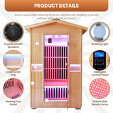 2000W Double Outdoor Far Infrared Sauna Room - Ameican White Oak