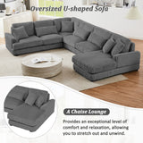 U - Sectional Sofa With Chaise Lounge, Oversized Living Room Couch