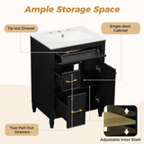Freestanding Bathroom Vanity With Sink, Soft Close Door, Tip Out Drawer