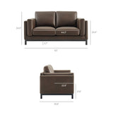 63 Inch American - Traditional Upholstered Vegan Leather Loveseat - Loveseats available at Alpine Outlets in Denver