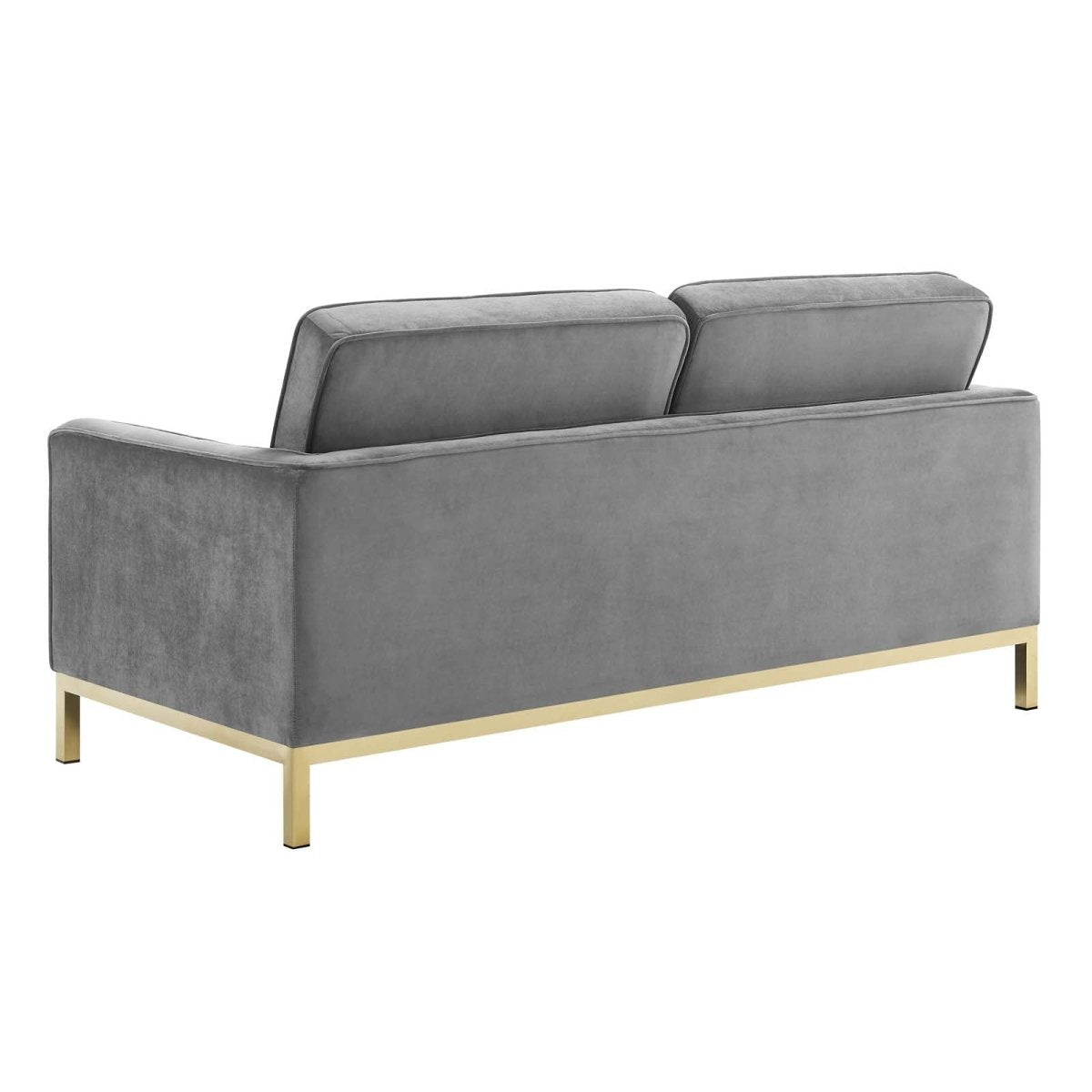 63 Inch Linear Performance Velvet Loveseat with Gold Stainless Steel Legs - Loveseats available at Alpine Outlets in Denver