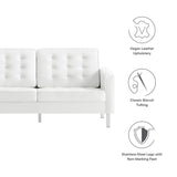 63 - Inch Loft Tufted Vegan Leather Loveseat - Loveseats available at Alpine Outlets in Denver