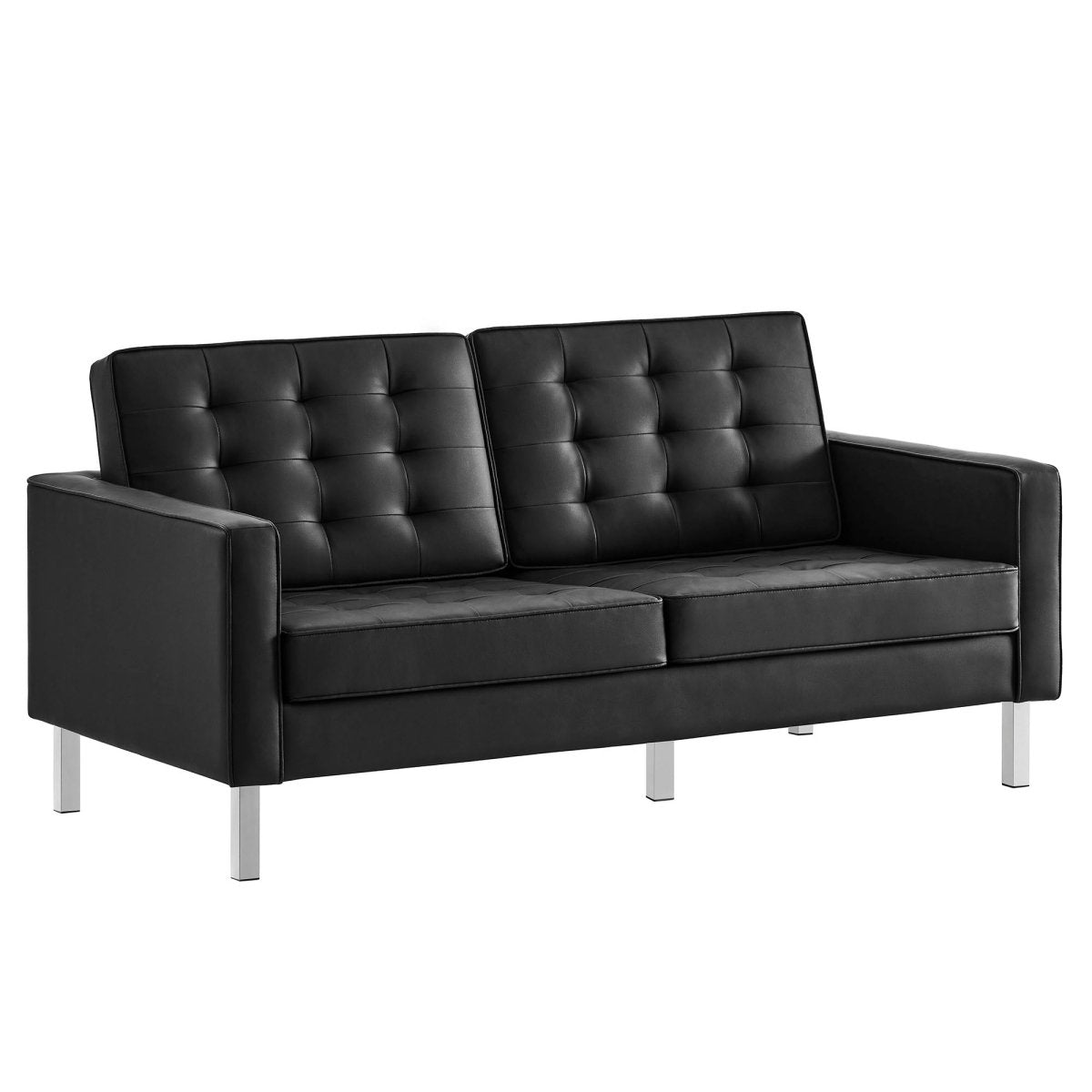 63 - Inch Loft Tufted Vegan Leather Loveseat - Loveseats available at Alpine Outlets in Denver
