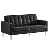 63 - Inch Loft Tufted Vegan Leather Loveseat - Loveseats available at Alpine Outlets in Denver