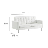 63 - Inch Loft Tufted Vegan Leather Loveseat - Loveseats available at Alpine Outlets in Denver