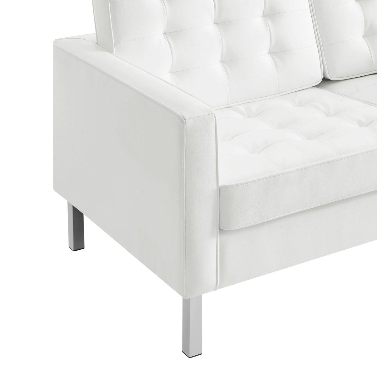 63 - Inch Loft Tufted Vegan Leather Loveseat - Loveseats available at Alpine Outlets in Denver