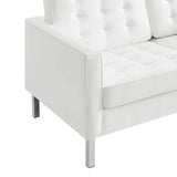 63 - Inch Loft Tufted Vegan Leather Loveseat - Loveseats available at Alpine Outlets in Denver