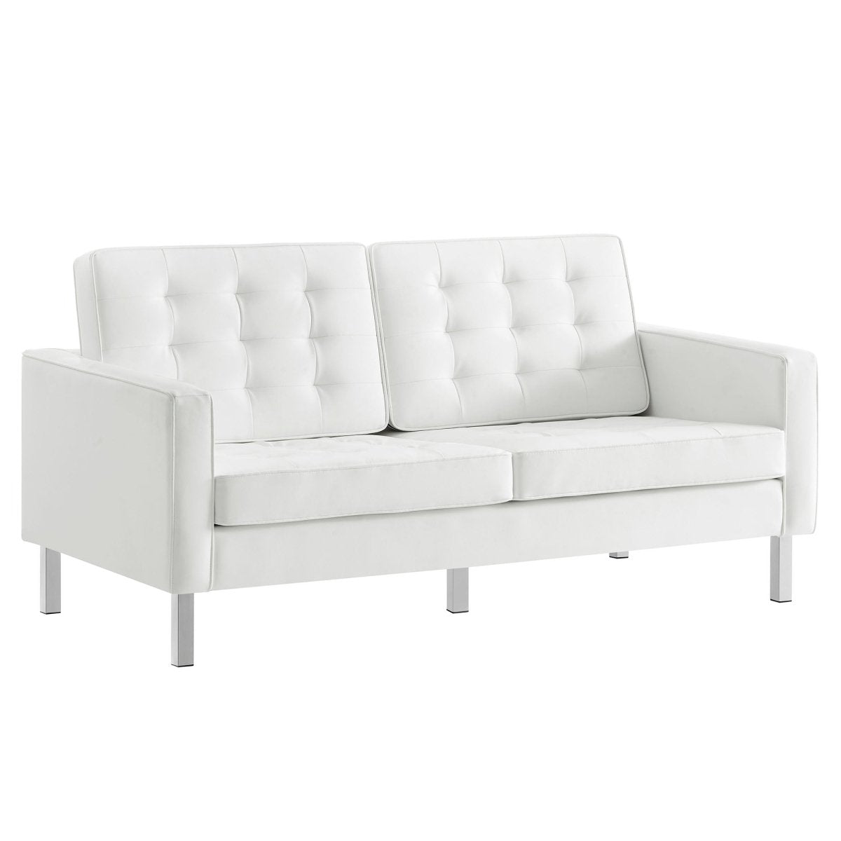 63 - Inch Loft Tufted Vegan Leather Loveseat - Loveseats available at Alpine Outlets in Denver